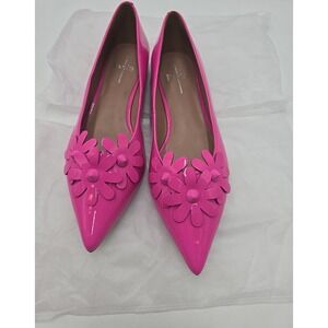 NEW Linea Paolo NARCISUS Floral Pointy Leather Flat‎ 10 Magenta Patent 10177892